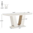 thumbnail image 2 of Tribesigns Modern Dining Table for 4-6, 55-Inch White Kitchen Table with U-Shaped Base, Wood Dinner Table for Kitchen Dining Room Apartment, White, 2 of 7