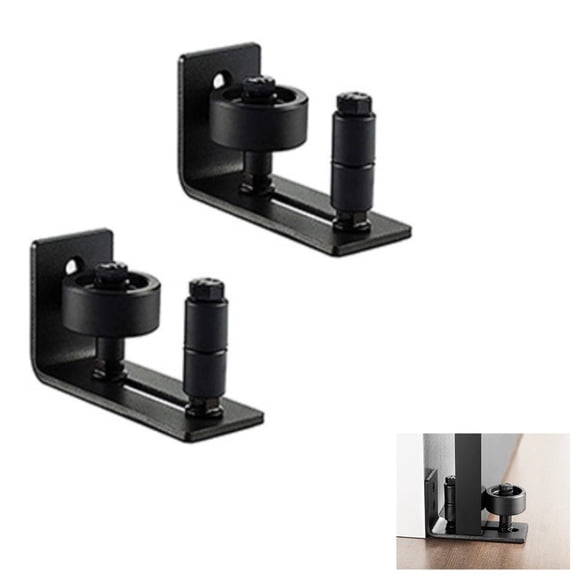2 Pack Barn Door Floor Guide, Adjustable Bottom Roller Guide with 8 Setup