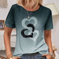 thumbnail image 1 of RWJDXD RWJDXD Ample et Confortable en Été 2024 T-Shirt à Manches Courtes Col Rond pour Femmes Motif Amour Haut T-Shirt Décontracté pour Femmes Mode Y2K Respirant Manches Courtes, 1 of 7