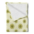 thumbnail image 2 of Yellow Polka Dot Soft Flannel Fleece Throw Blanket, Layout of Sunflower Silhouettes Leaves and Mini Spots, Cozy Plush for Indoor and Outdoor Use, 60" x 80", Pastel Yellow Dark Grey, by Ambesonne, 2 of 5