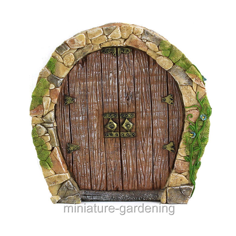 MINIATURE FAIRY GARDEN GNOME ENCHANTED WELCOME PLANT DOOR TREE FOREST 