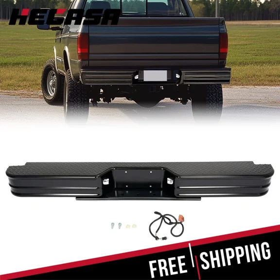 Kojem Rear Bumper W/O License Plate Mounting for 1967-1991 C/K Fleetside 1978-1985 Ram charger 1978-1998 Ford Bronco F250 F350HD