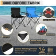 thumbnail image 3 of Portable Camping Chair, Outdoor Lawn Folding Chairs for Adults, Heavy Duty Large Foldable Chairs for Beach, Fishing, Tailgating Outdoor Sport, 2 Cup Holders & Carry Bag, 3 of 14