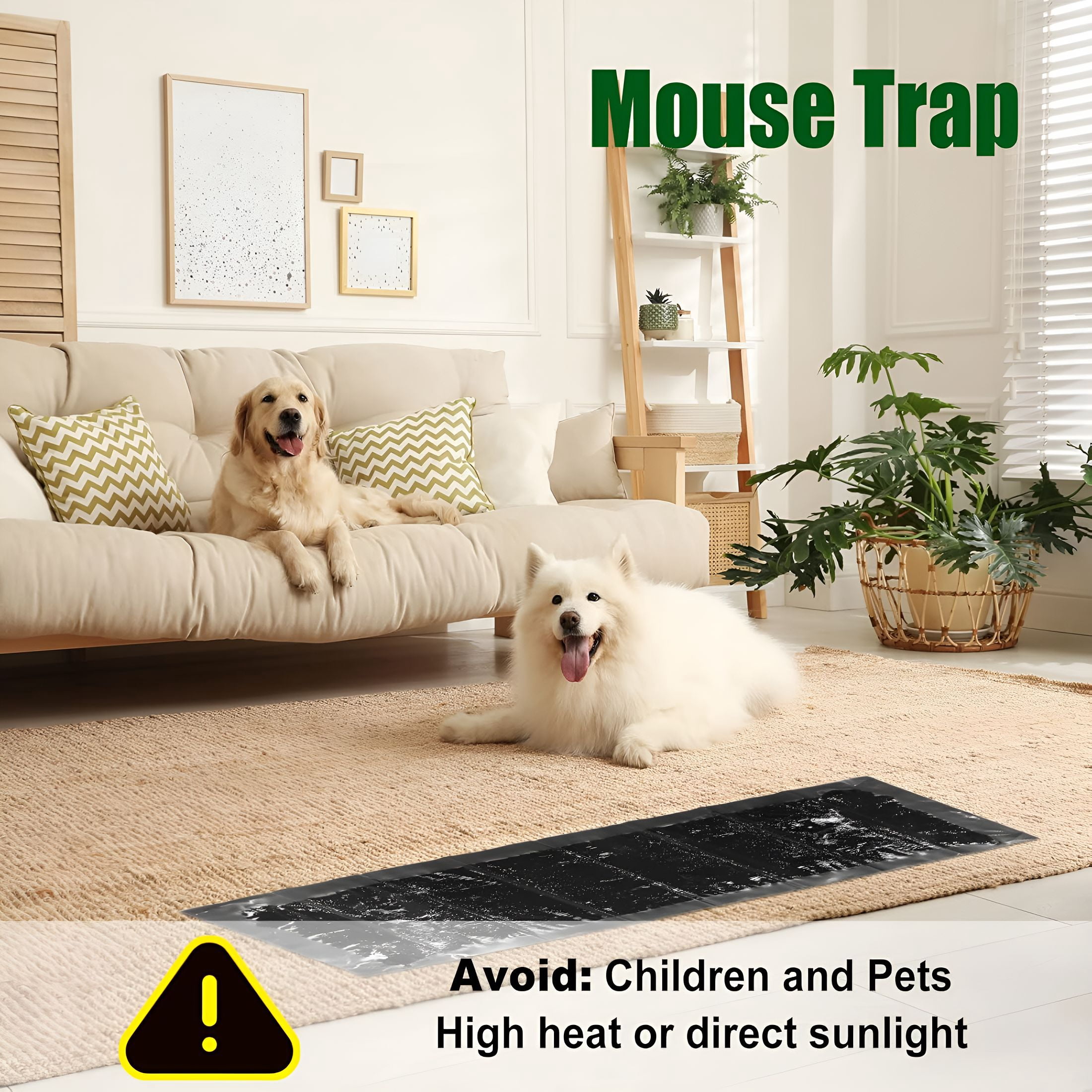 ACDANC 16 Pcs Large Sticky Mouse Glue Traps Black Sticky Rat Trap That Work for Rats Roaches Rodents Heavy Duty Pre Baited Mats Indoor Outdoor Catch Pest (24 x 11 Inches)