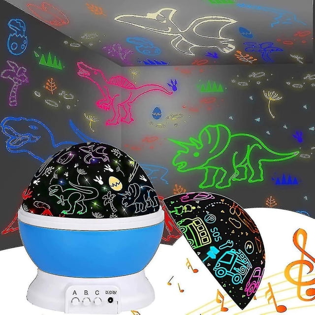 Proyector de Luz Nocturna Dinosaurio LIUYMXG 12 Canciones 360 Grados 16 Colores