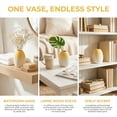 thumbnail image 6 of REGALWOVEN Mini Modern White Ceramic Vase Tiny Ribbed Bud Vase for Single Stem, Minimalist Decorative Small Vase for Bathroom Lemon yellow 2.9"L x 2.9"W x 3.9"H, 6 of 6