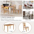 thumbnail image 6 of 5 Piece Dining Table Set for 4, Modern Table and Chairs Set, Home Kitchen Breakfast Table Set with 4 Cushioned Chairs, Wood Dining Room Table Set for Small Spaces, Natural, D6749, 6 of 10