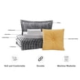 thumbnail image 4 of Mainstays Black and White Geo Stripe 7 Piece Bed in a Bag Comforter Set with Sheets, Twin XL, 4 of 12