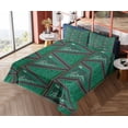 thumbnail image 4 of Ambesonne Emoji Fitted & Top Sheet Set with Shams, Modern Triangular Details, Jade Green and Charcoal Grey, 4 of 5