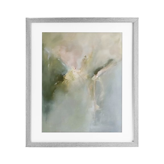 Stupell Industries Ethereal Brushwork Harmony Gray Framed Print Under Glass, design by Riley B