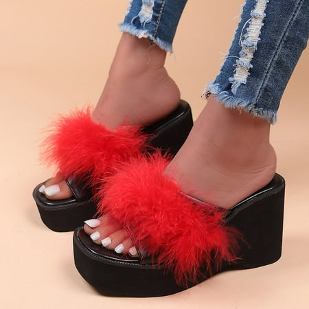 

CAICJ98 Walking Shoes Women Women Slide Sandals Comfortable Adjustable Double Buckle Platform Sandal RD1