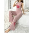 thumbnail image 3 of Women'S Lip & Letter Embroidered Ribbed Knit Homewear Set, 3 of 5