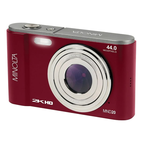 Minolta MND20 44 MP / 2.7K Ultra HD Digital Camera (Red) - Walmart.ca