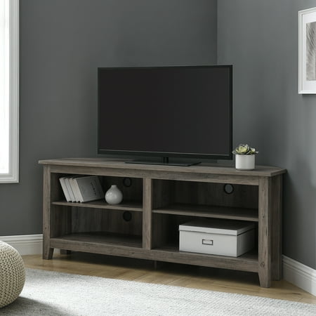 Woven Paths Transitional Corner TV Stand for TVs up to 65", Grey Wash