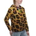 thumbnail image 6 of Uemuo Golden Leopard Glitter Pattern Women's Hoodie with Eye-catching Drawstrings- Casual Pullover Hoodie with Kangaroo Pocket, Stylish Hooded Sweatshirt-Small, 6 of 7