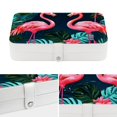 thumbnail image 4 of Flamingo PU Leather Necklace Organizer Jewelry Boxes Display Case with Removable Compartment, Portable, 4 of 6