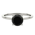 thumbnail image 3 of Mauli Jewels 1.50 Carat Round Black Diamond Prong Set Solitaire Ring In 10K Solid White Gold, Ring Size 5, 3 of 6