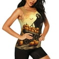 thumbnail image 2 of Womens Workout Tank Tops, Halloween Rice Field Pumpkin Skull Racerback Tank Tops Quick Dry Vest Sleeveless Athletic Yoga Gym, 2 of 7