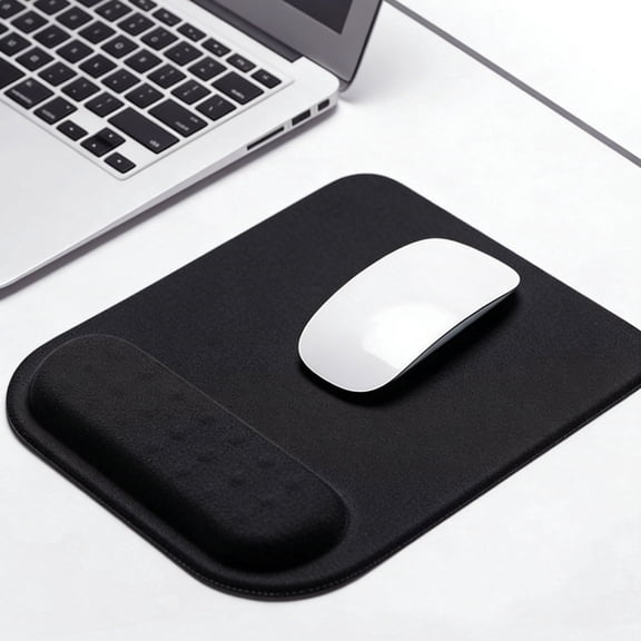 Mouse Pad with Wrist Support, Ergonomic Memory Foam Mousepad for Computer & Desk - Black