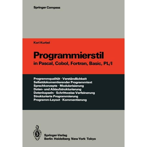 Springer Compass Programmierstil in Pascal, Cobol, Fortran, Basic, Pl/I, (Paperback)
