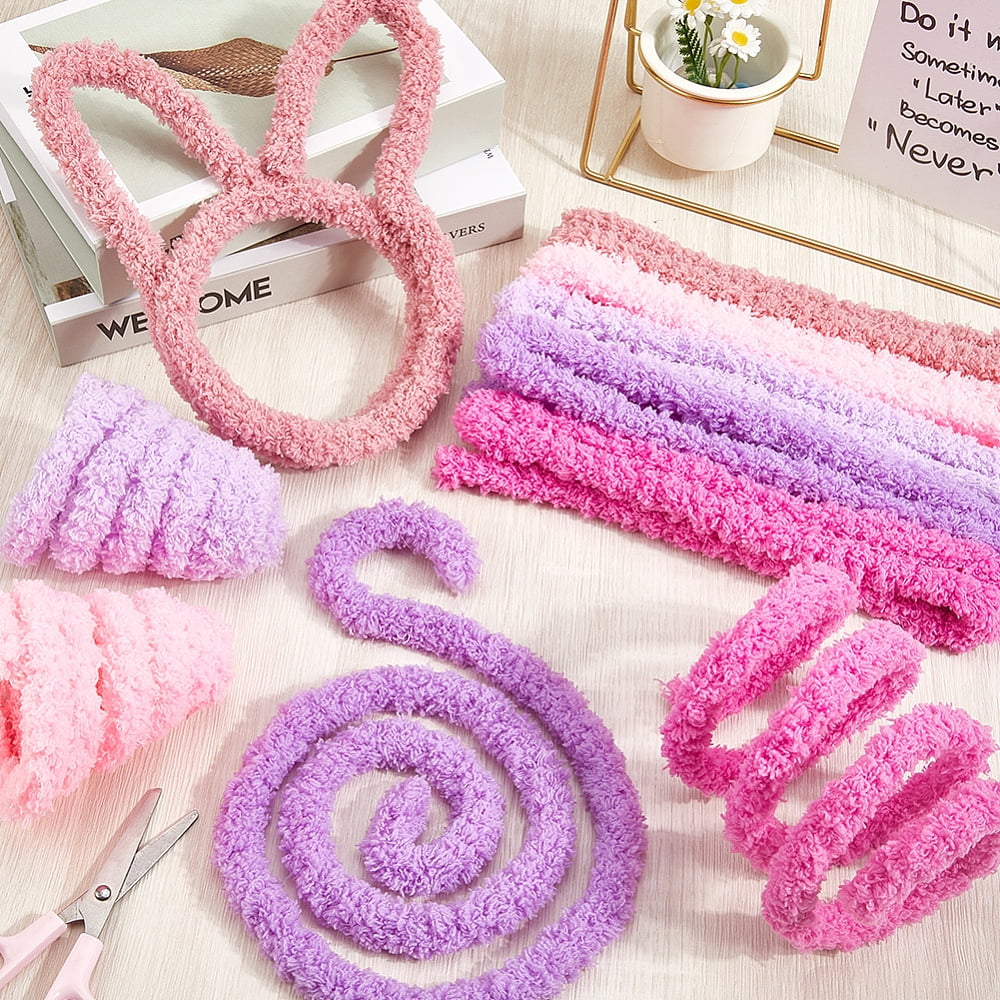 1set 10Pcs 5 Colors Coral Fleece Sticks Chenille Stems Pipe Cleaner for Making Mixed Color 1000x15mm 2pcs/color for DIY