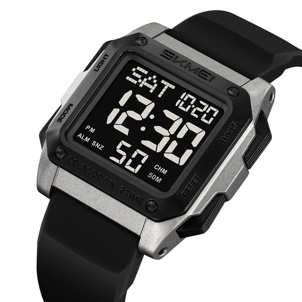 Reloj Digital Deportivo para Hombre, Resistente Al Agua y con Pantalla Luminosa, Ideal para Senderismo, Camping, Correr, Nadar y Otros Deportes.