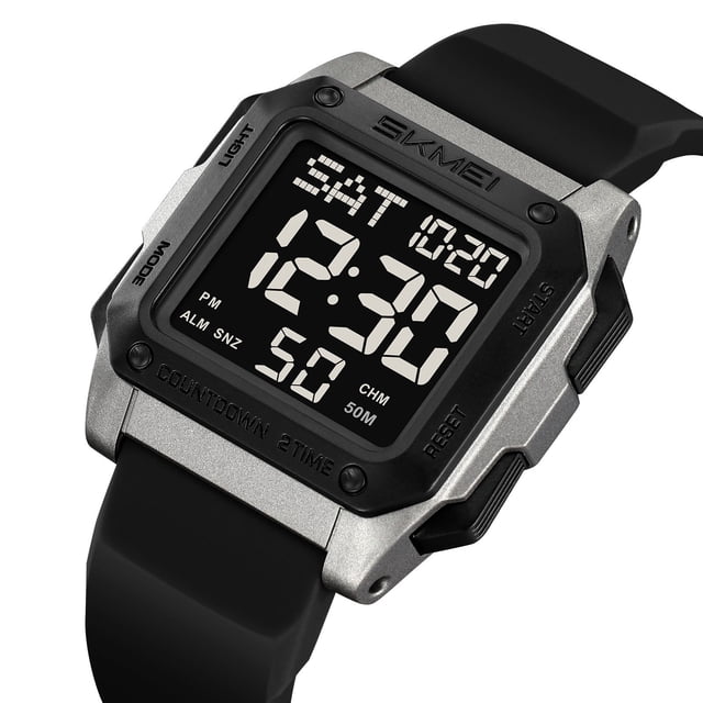 Aufmer 1 Pcs Waterproof Digital Watch for Men's Outdoor Sports, Luminous Display Watch for Hiking and Camping, Multi-Functional Sports Watch for Running and Swimming Gift