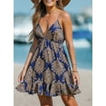 thumbnail image 3 of Cupshe Women's Summer Dress Geo Print V-Neck Flounce Hem A-line Mini Dress, 3 of 7