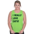 thumbnail image 3 of I Really Love Cats Enthused Pet Lover Tank Top T Shirts Men Women Brisco Brands S, 3 of 6
