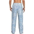 thumbnail image 3 of Uemuo White Bule Glitter Pattern Men's Wide Leg Palazzo Lounge Pants with Pockets Light Weight Loose Comfy Casual Pajama Pants-Large, 3 of 9