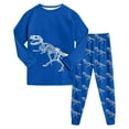 thumbnail image 1 of dmqupv Pyjama pour Bébé Garçon Ensemble Garçons et Filles Pantalon Long Régulier à Manches Longues Col Rond Imprimé Animal de Dessin Animé Bleu, Taille pour 6-7 Ans, 1 of 8