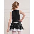 thumbnail image 3 of DPOIS Kids Girls Sleeveless Sequins Dance Dress Cheer Costume Black 10, 3 of 7