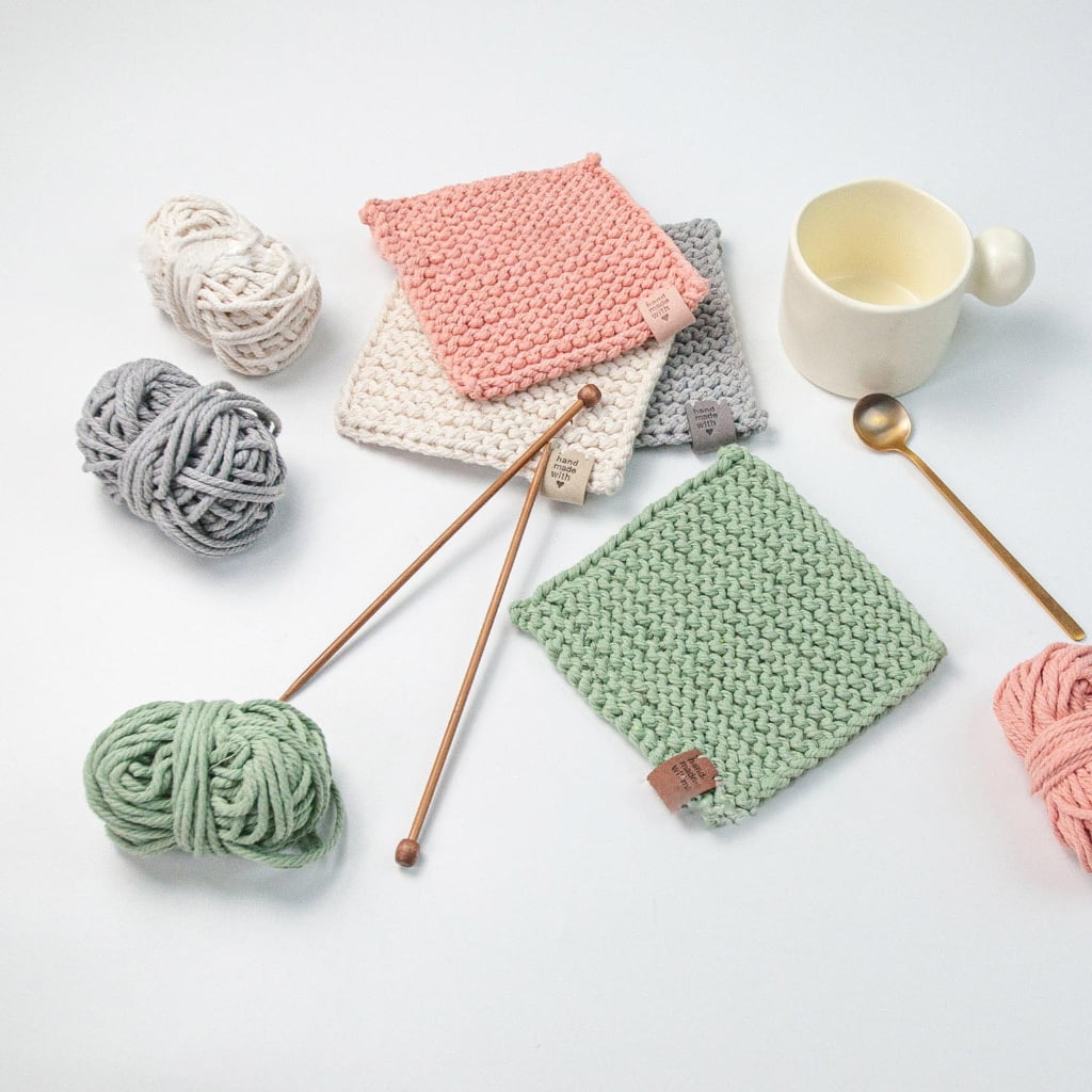 CIYISON DIY Coaster Knitting Kits for Beginners Basic Knitting Supplies Tableware Decor