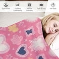thumbnail image 3 of WERPE in The Dark Pink Heart Stars Throws Blanket,  Soft Warm Cozy Blanket for Girls, Birthday Gift for Kid Age Girls and Boys Indoor Outdoor Bedding Camping White, 3 of 6