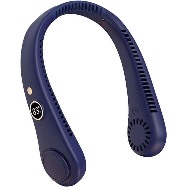 INNOTECH SC Ventilador de Cuello Portátil con Pantalla LED, Manos Libres, Refrigeración de 5 Velocidades, Recargable y Ligero