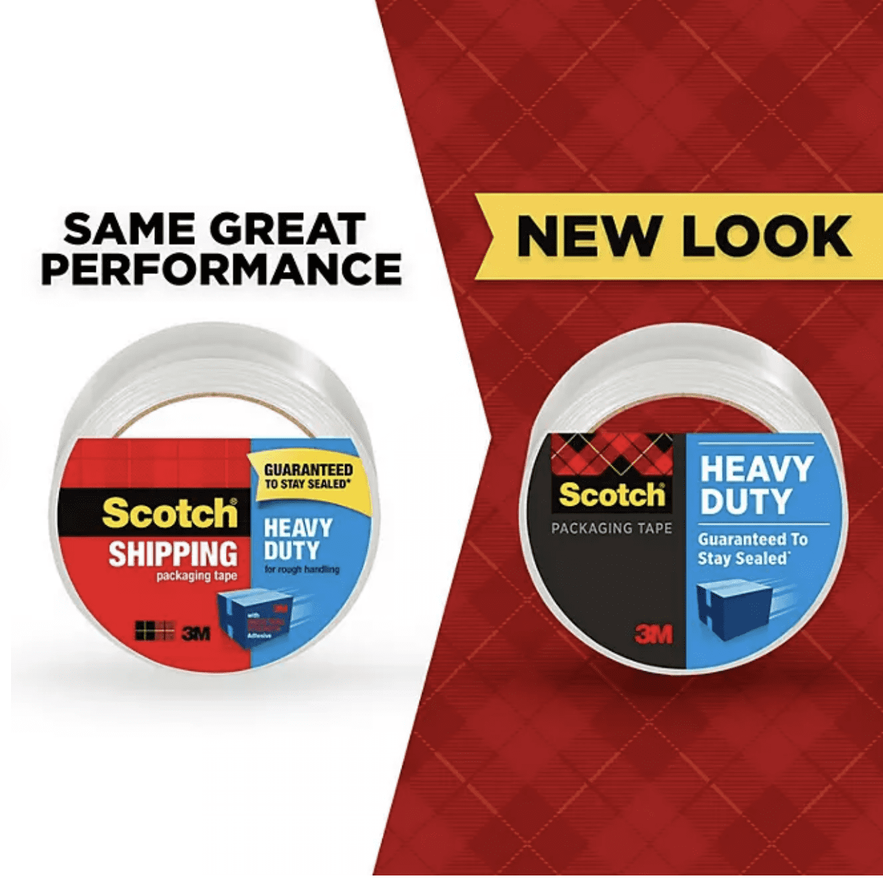 Scotch Heavy Duty Shipping Packaging Tape, 1.88" x 60.15 yd, 6-Pack