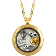 Goldtone Round It's A Girl Locket