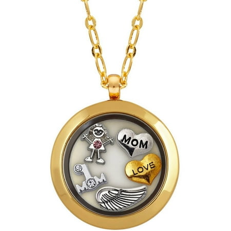 Goldtone Round It's A Girl Locket