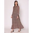 thumbnail image 4 of DressBerry Women's Printed Floor Length Georgette Dress Puff Sleeves Tiered Summer Wear Flared Maxi Dress, 4 of 7