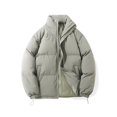 thumbnail image 5 of Women's Quilted Padded Jacket with Stand Up Collar, Winter Warm Lined Thickened Coat with Zip Closure, Unisex Thermal Insulated Long Sleeve Outdoor Casual Down Coat for Cold Weather Protection AG XL, 5 of 5