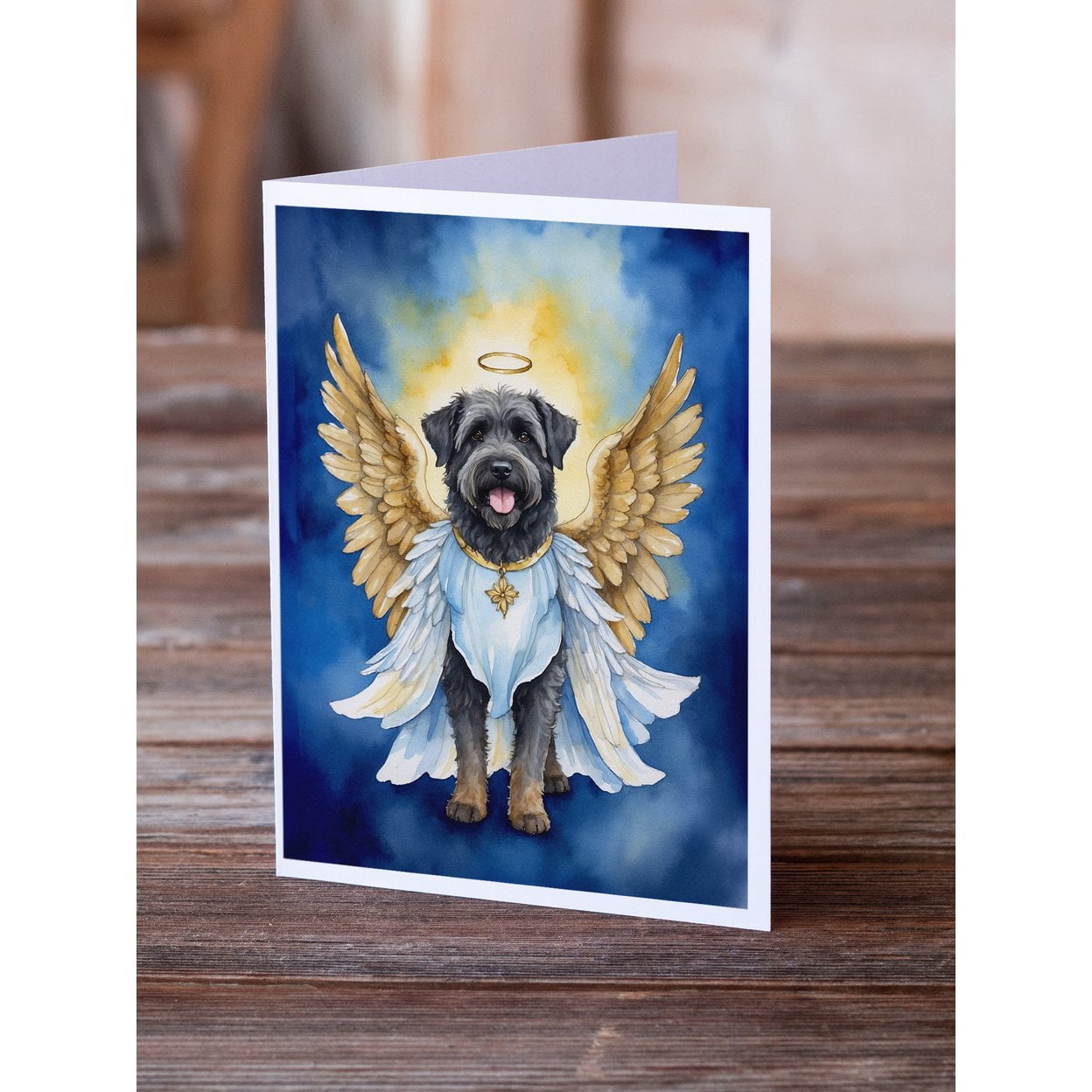Bouvier des Flandres My Angel Greeting Cards Pack of 8 7 in x 5 in