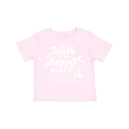 

Inktastic The Beach is My Happy Place with Palm Trees Gift Toddler Boy or Toddler Girl T-Shirt