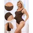 thumbnail image 3 of DARING DIVA Women's Ribbed Square Neck Thong Sleeveless Bodyshaper XX-Large Brown, 3 of 6