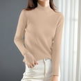 thumbnail image 2 of Fgnfyis Elegant Turtleneck Sweater for Women Slim Fit Long Sleeve Knit Pullover Soft andWarm Winter Top Ideal for Casual Wear andLayering Khaki S, 2 of 3