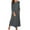 Gray womens dresses, variant on Wycnly Womens Dresses Casual Button Down Loose Cotton Linen Long Dresses with Pocket Fashion Solid Round Neck 3/4 Sleeve Maxi Summer Dress Dark Blue XL