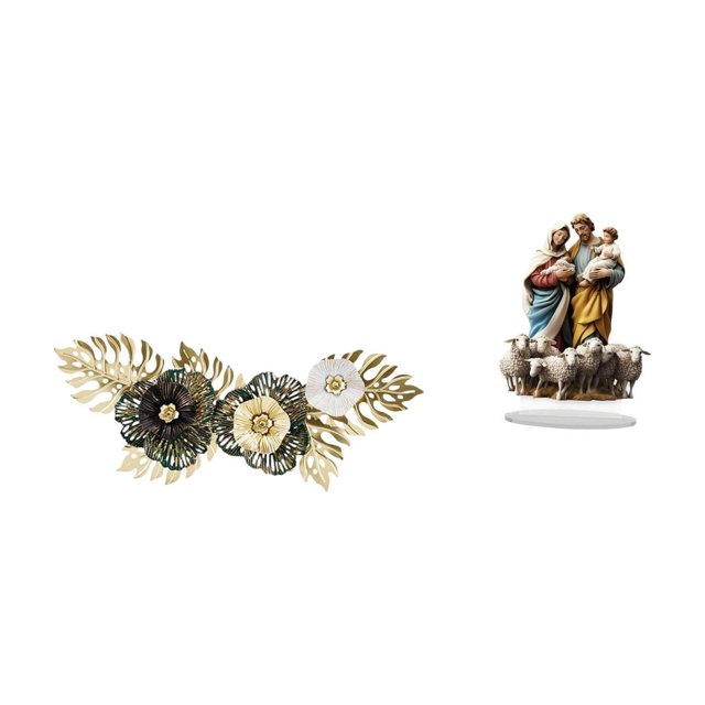 Escultura de arte de pared con hojas nórdicas y decoración de escritorio acrílica 2D, adorno de mesa único para comedor, regalo navideño.