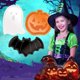 thumbnail image 2 of Bandeja decorativa para dulces con forma de calabaza y murciélago de Halloween Bandeja para fruta Plástico PP Material Plato para servir aperitivos, 2 of 7