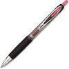 uni-ball® 207™ Retractable Fraud Prevention Gel Pens, Medium Point, 0.7 mm, Black Barrels, Red Ink, Pack Of 12