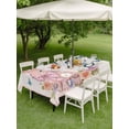 thumbnail image 3 of Easter Rabbits Outdoor Tablecloth - 60x120 Inch Rectangle Dining Table Cover, Spring Floral Cute Bunny Butterflies Pink Waterproof Outdoor Table Cloth with Umbrella Hole & Zipper for Picnic/Patio, 3 of 7
