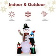 thumbnail image 4 of 6ft With 3 Penguins, 4 Light Strings, 1 Colorful Rotating Light, Inflatable, Garden Snowman Decoration, 4 of 14